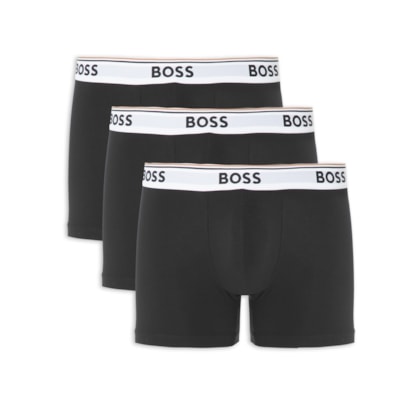 Kit De Cueca Boxer Br 3 Peças Power - Preto