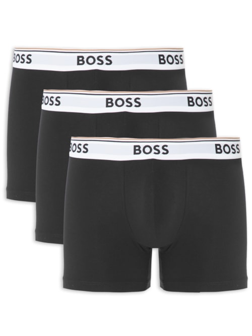 Kit De Cueca Boxer Br 3 Peças Power - Preto