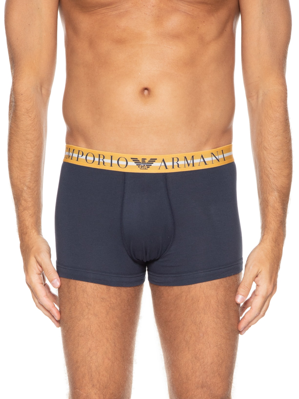Kit De Cueca Men's Knit 3 Peças Azul Emporio Armani Bodywear