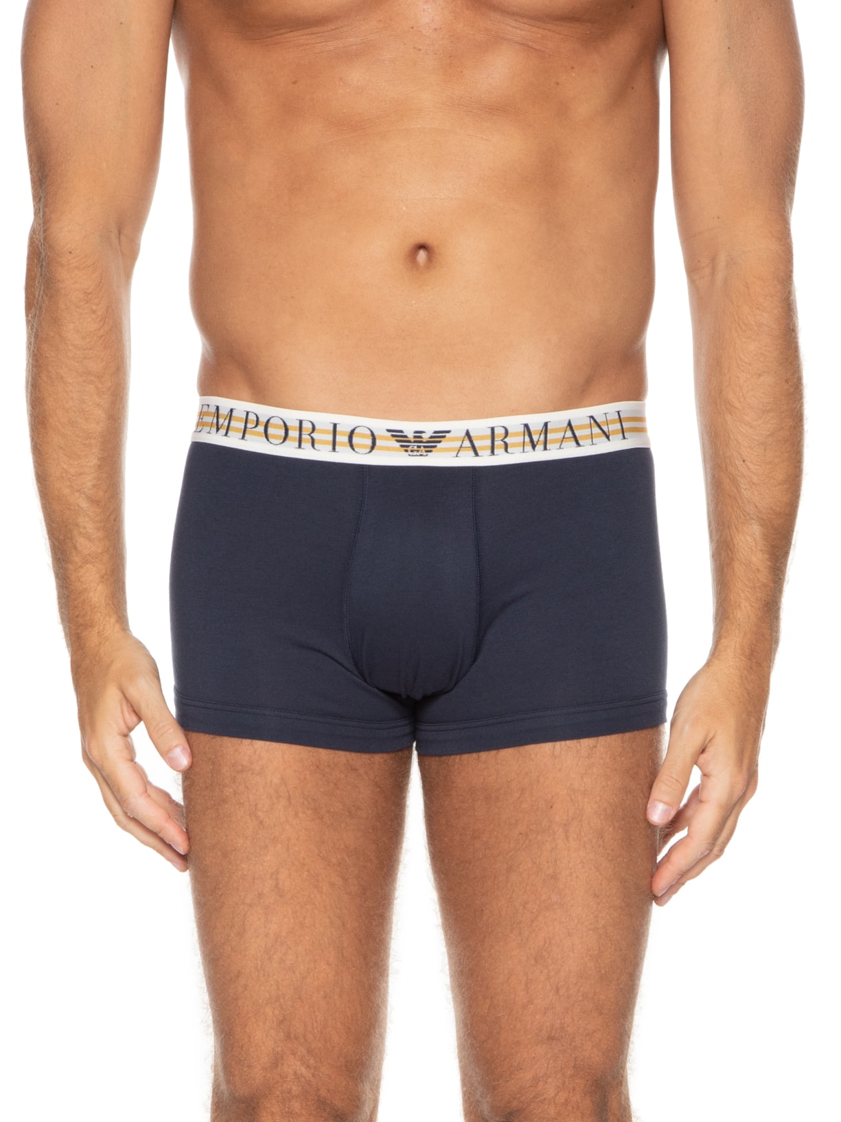 Kit De Cueca Men's Knit 3 Peças Azul Emporio Armani Bodywear
