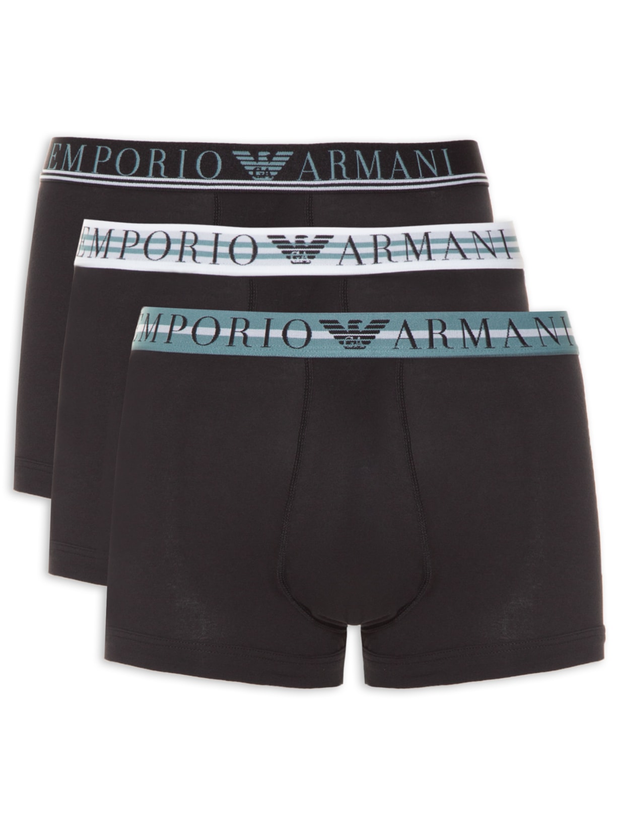 Kit De Cueca Men's Knit 3 Peças Preto Emporio Armani Bodywear