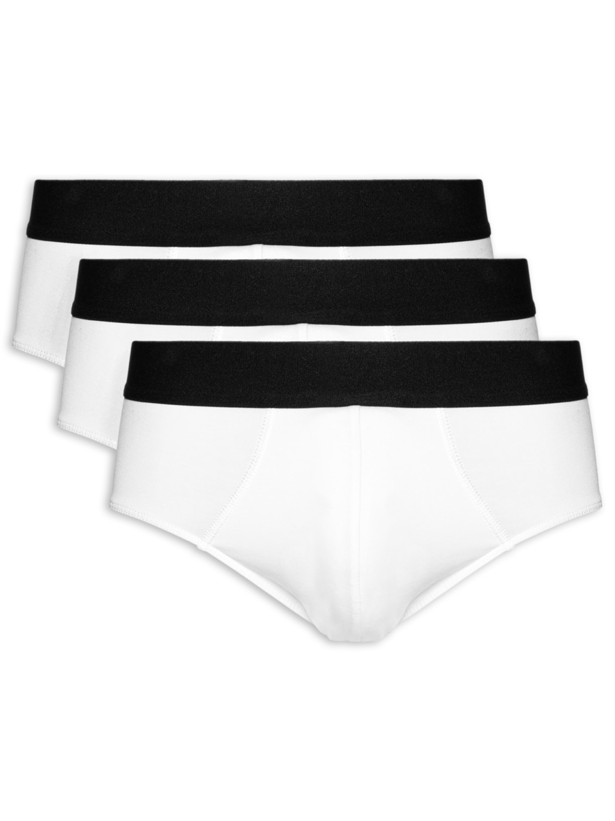 Kit De Cueca Slip Pima 3 Peças - Branco