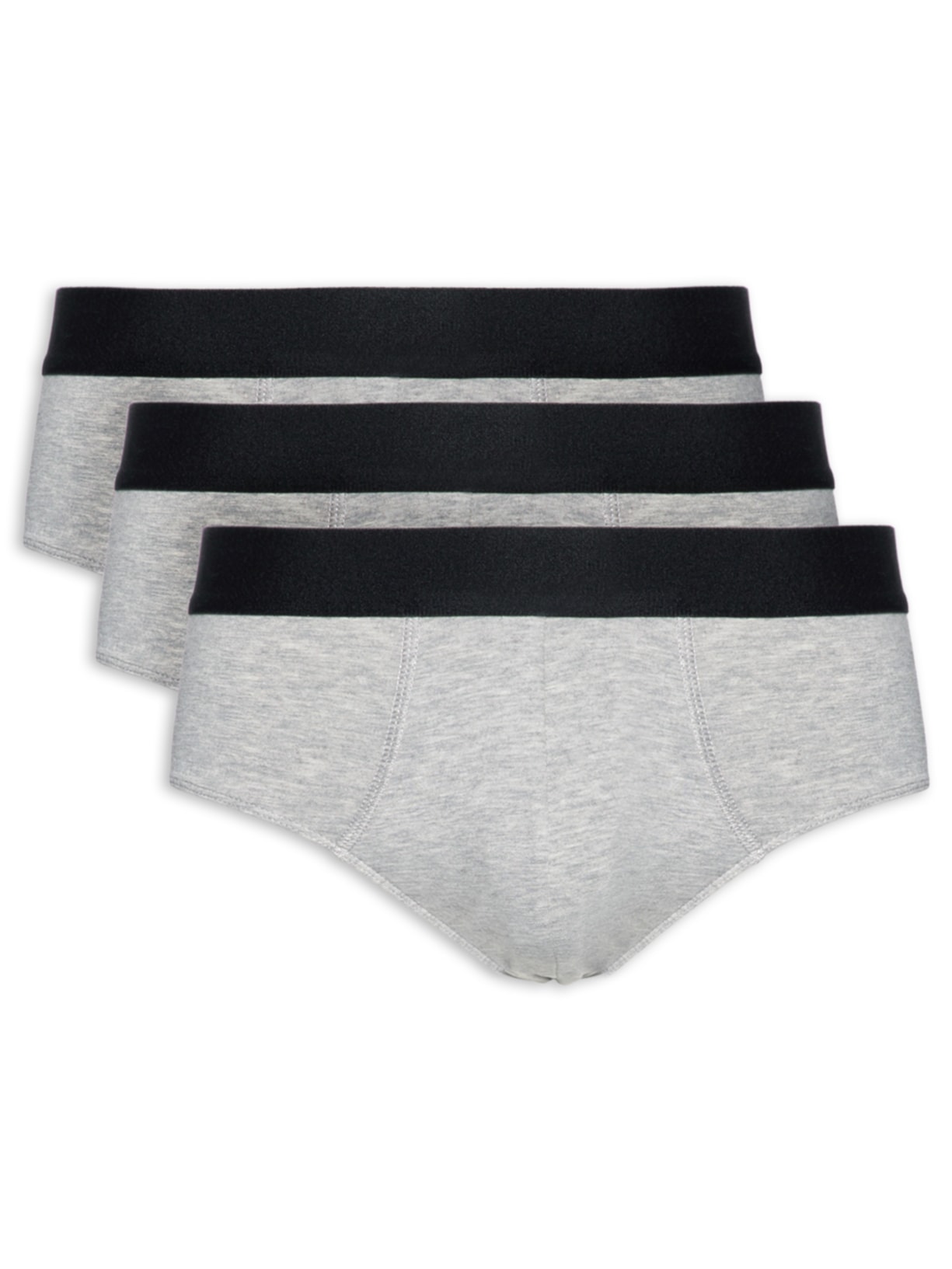 Kit De Cueca Slip Pima 3 Peças - Cinza