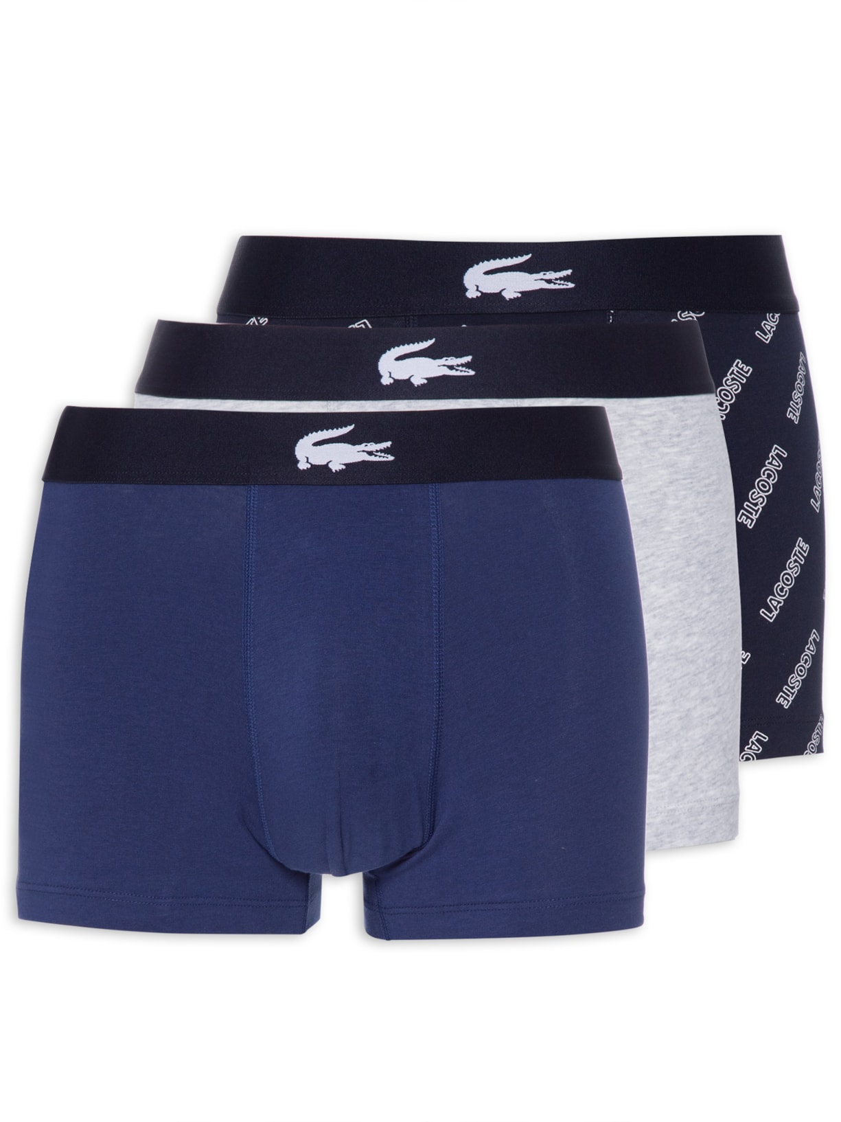 Kit De Cueca Sous Vetement Boxer Court - Azul