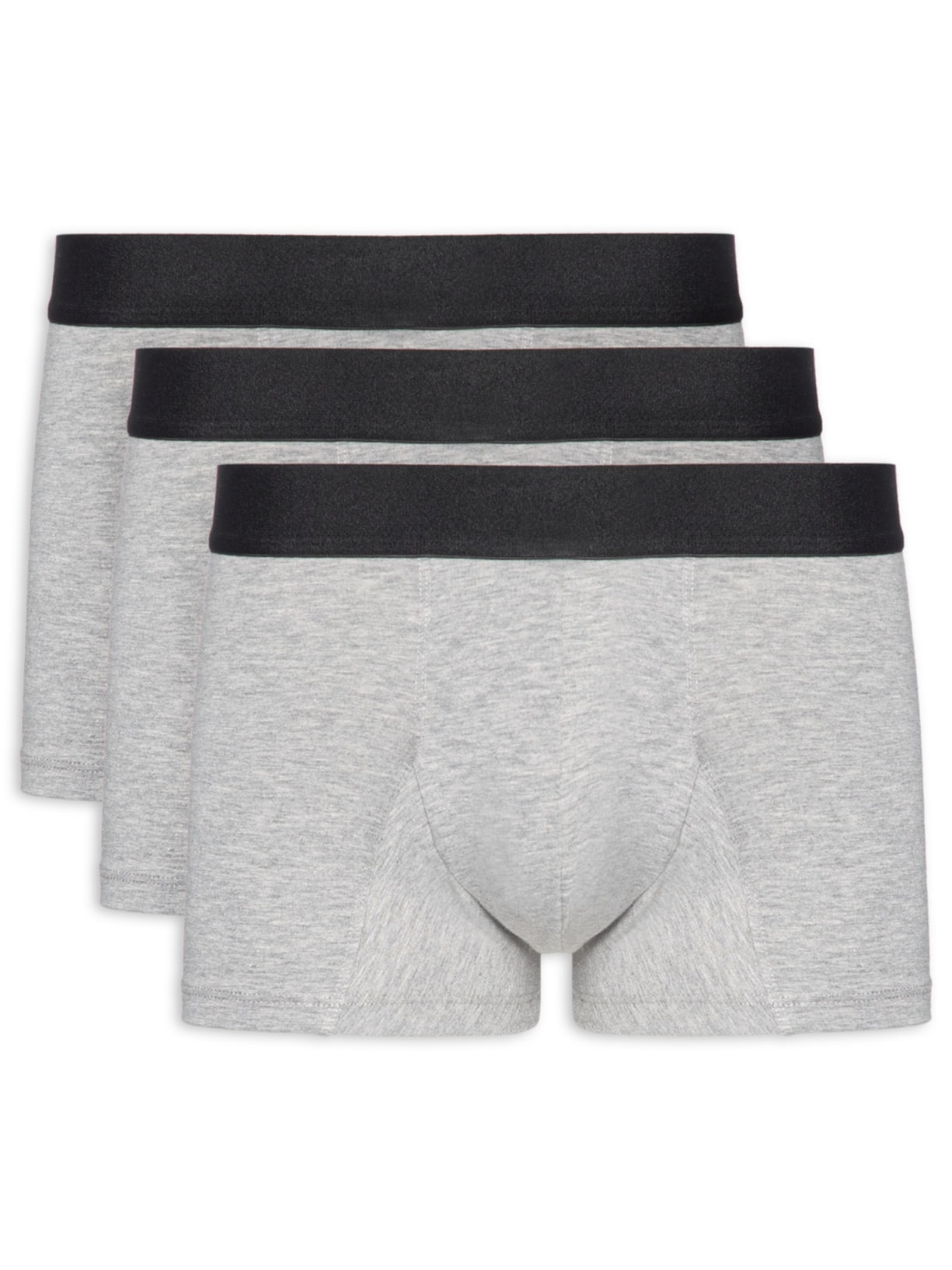 Kit De Cueca Trunk Elástico Pima 3 Peças Cinza '2 Essential