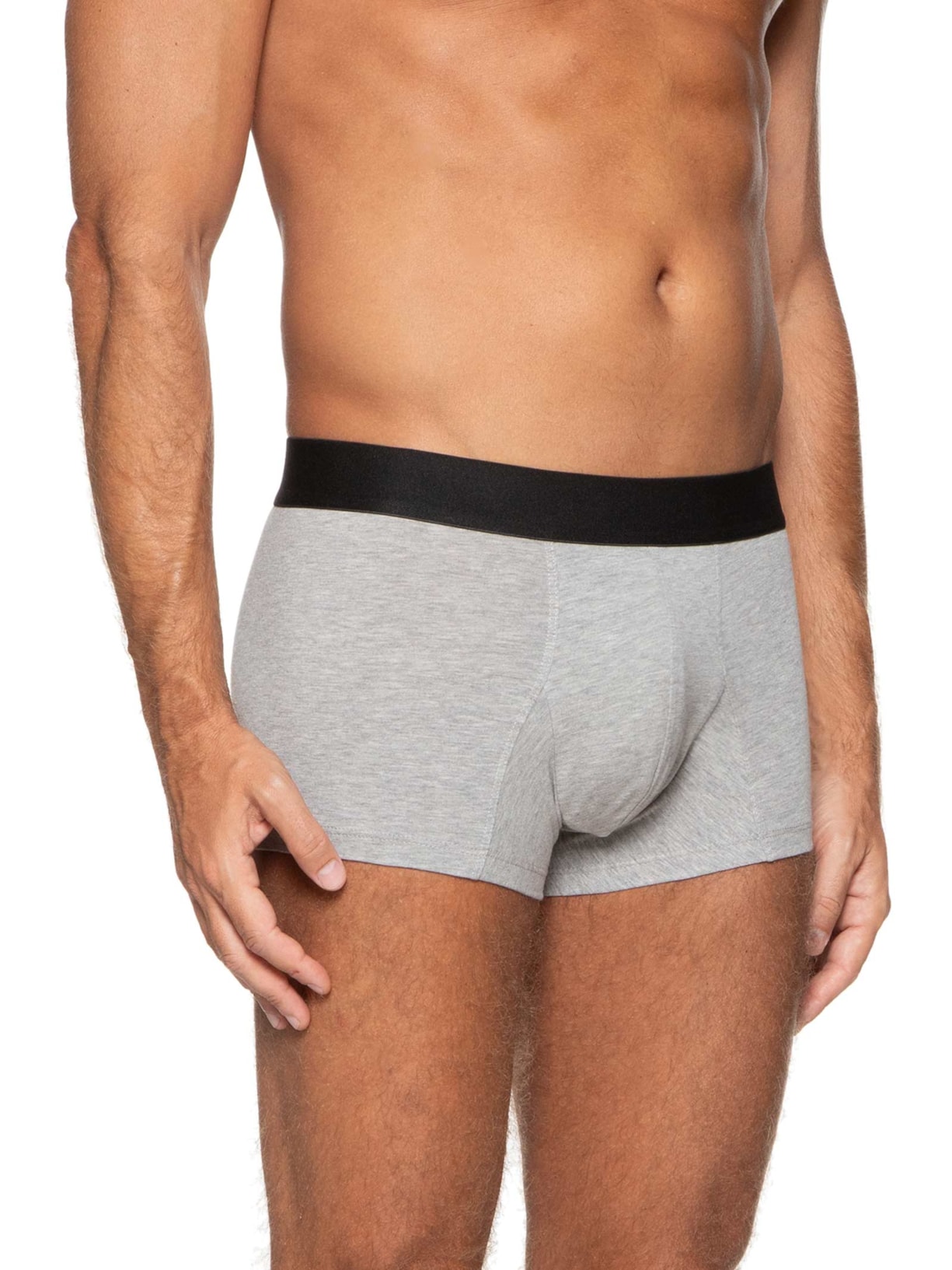 Kit De Cueca Trunk Elástico Pima 3 Peças Cinza '2 Essential