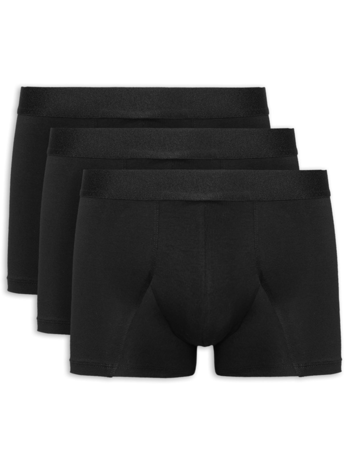 Kit De Cueca Trunk Elástico Pima 3 Peças - Preto