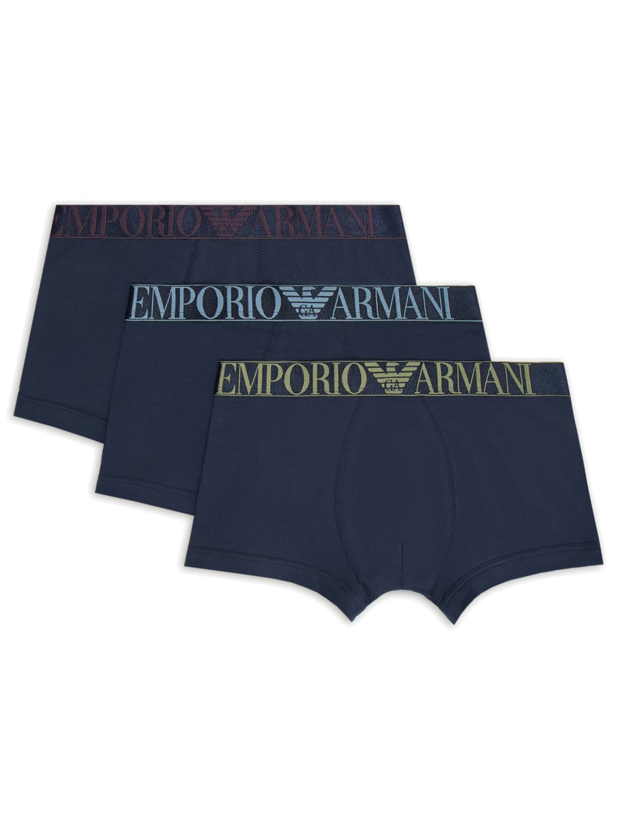 Kit De Cuecas 3 Peças Azul Emporio Armani Bodywear