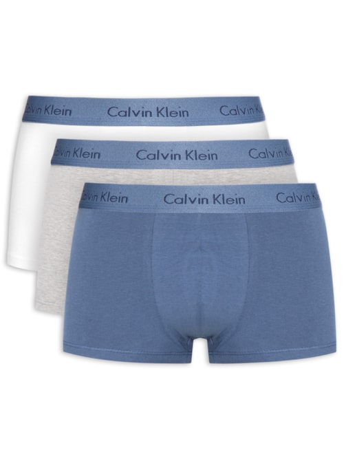 Kit De Cuecas 3 Peças Low Rise Trunk - Azul