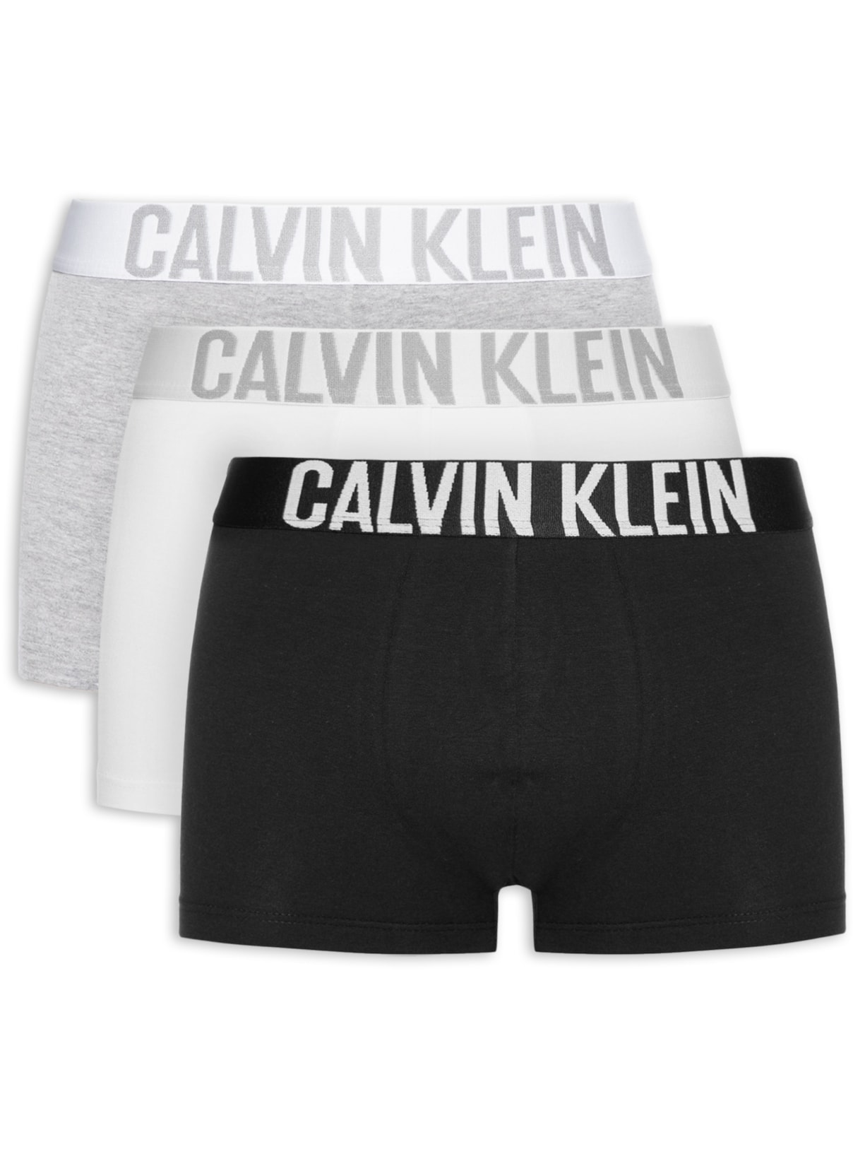 Kit De Cuecas 3 Peças Trunk Intense Power Cinza Calvin Klein Underwear