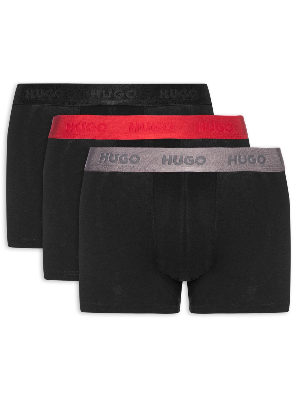 Kit De Cuecas 3 Peças Trunk Triplet Pack Preto Hugo