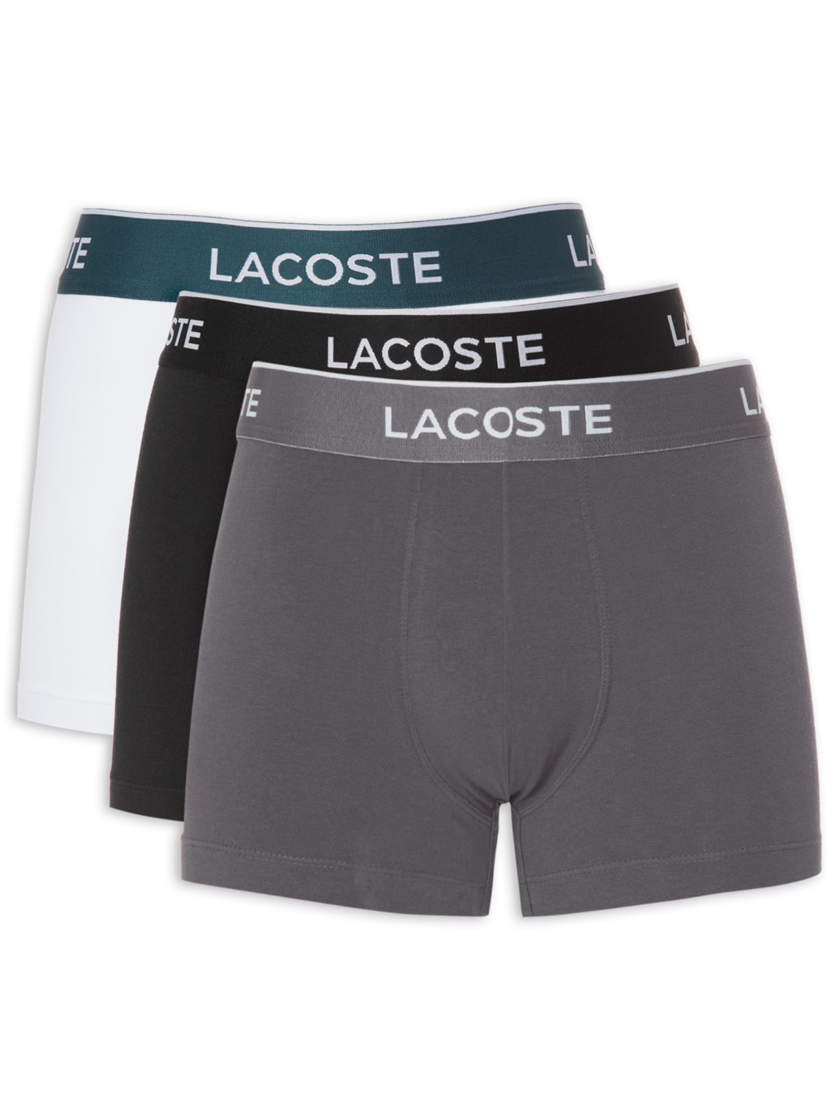 Kit de Cuecas 3 Unidades Boxer Curto - Cinza