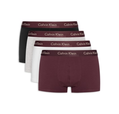 Kit De Cuecas 4 Peças Low Rise Trunk - Vermelho