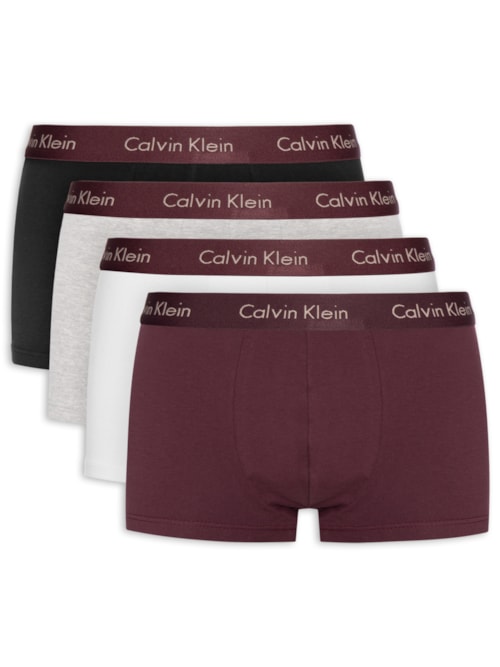 Kit De Cuecas 4 Peças Low Rise Trunk - Vermelho