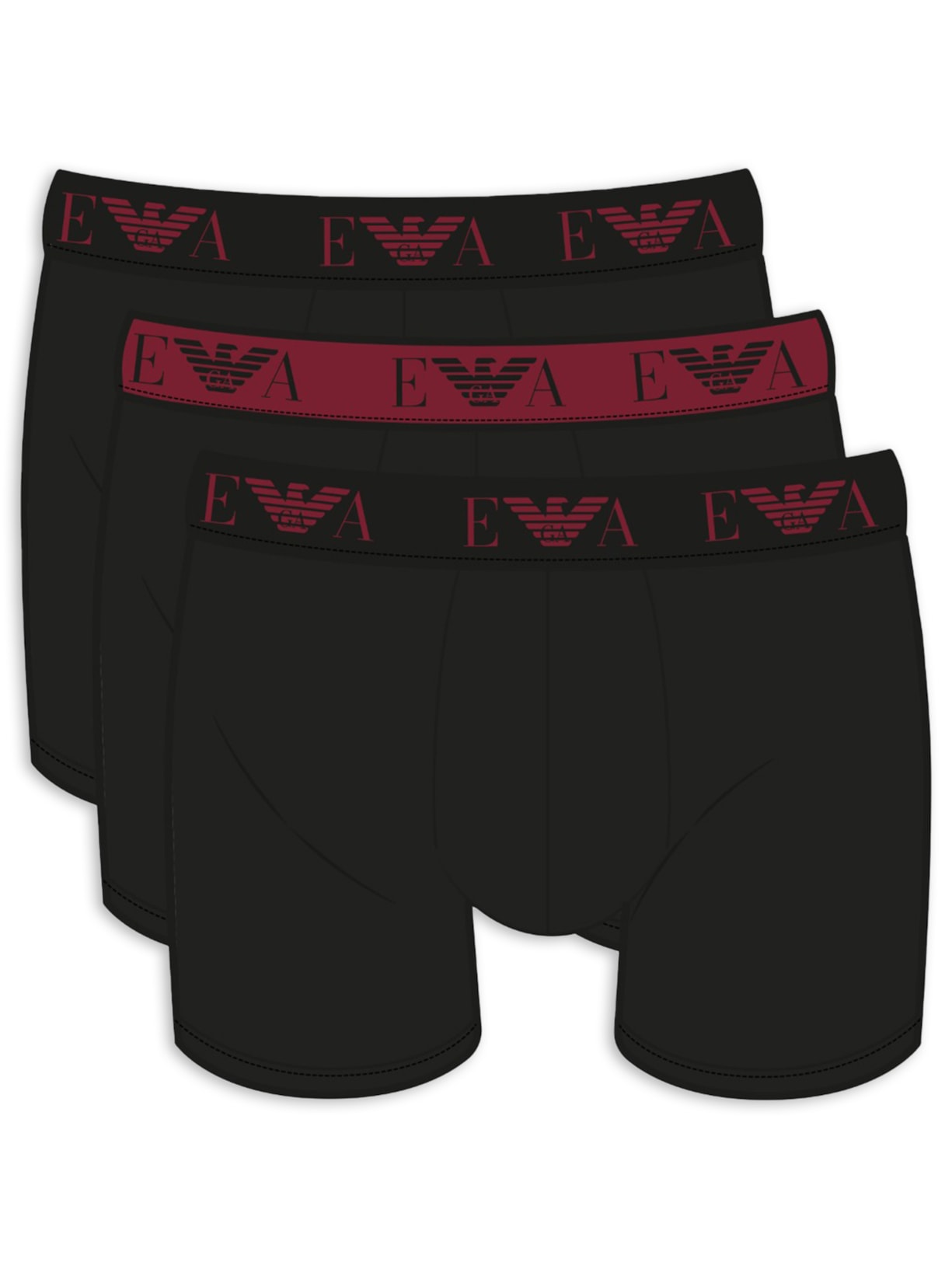 Kit De Cuecas Boxer Bottom 3 Peças - Preto