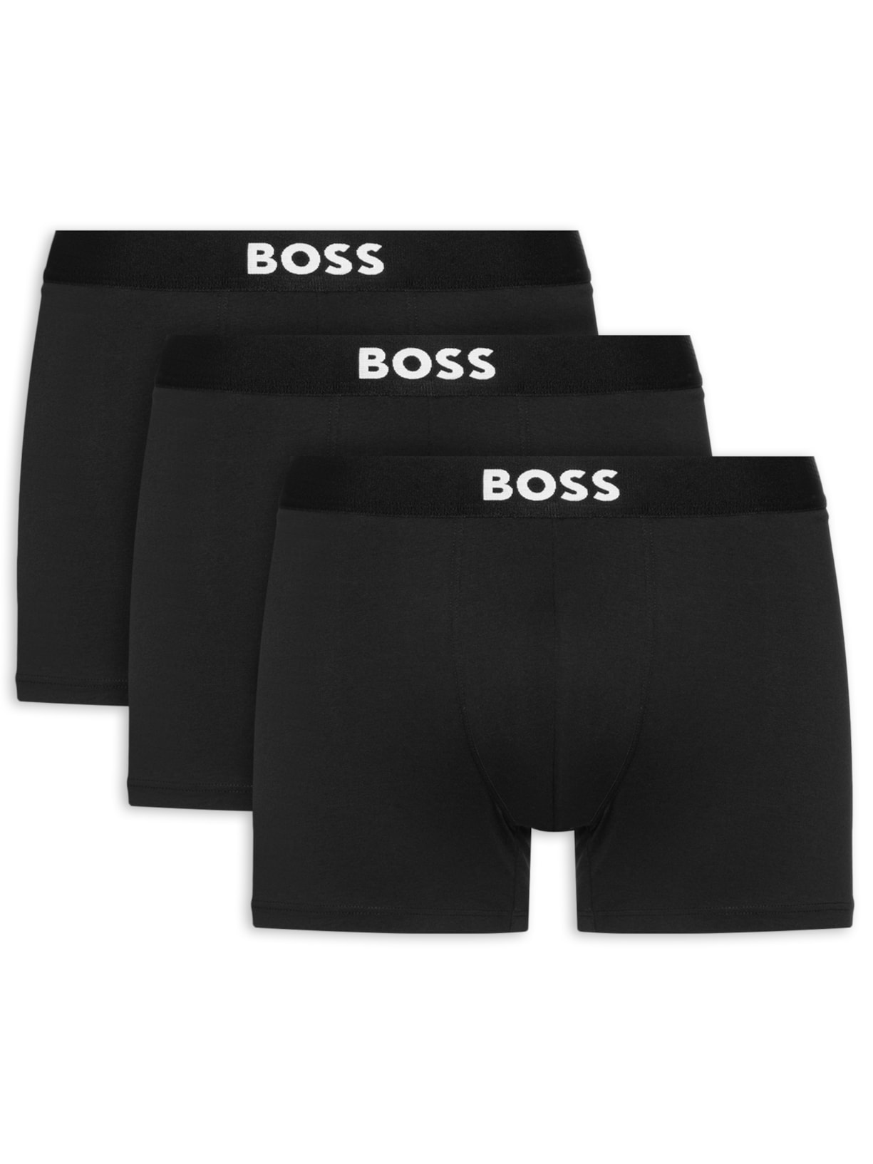 Kit De Cuecas Boxer Br 3 Peças One - Preto