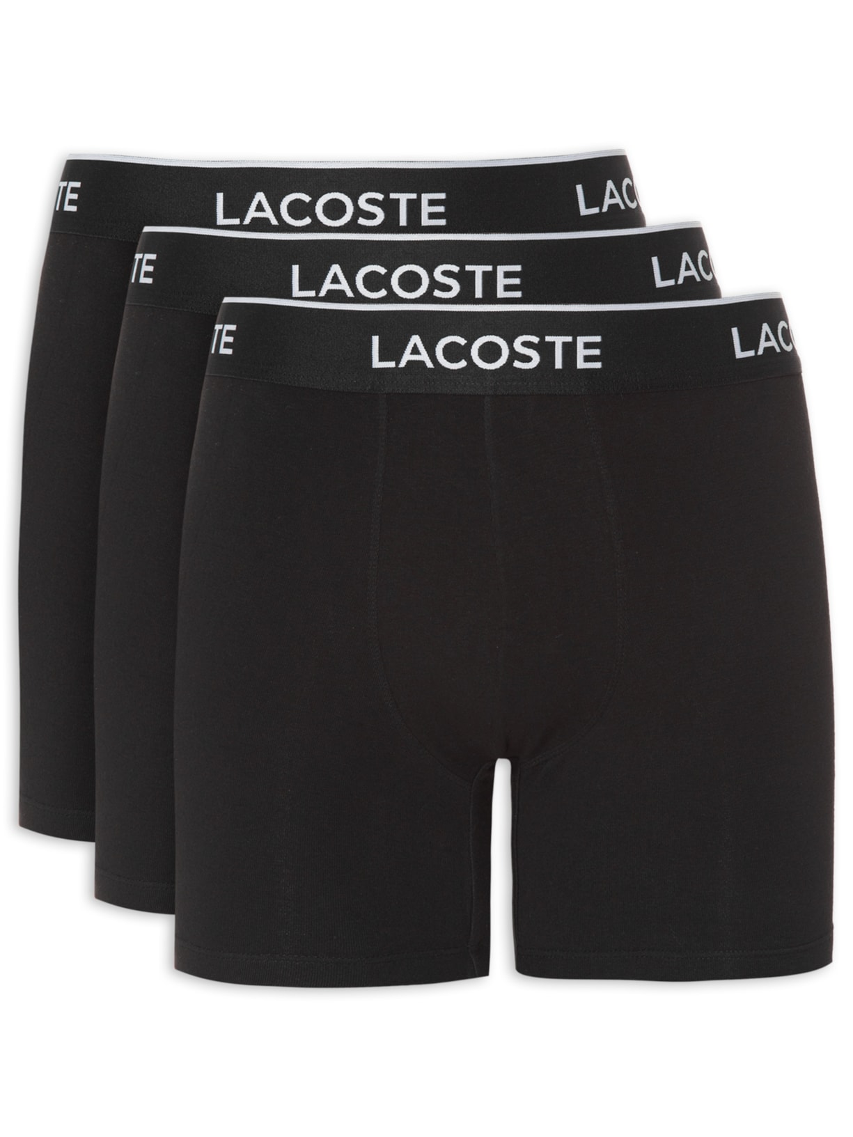 Kit De Cuecas Boxer Longo 3 Unidades - Preto