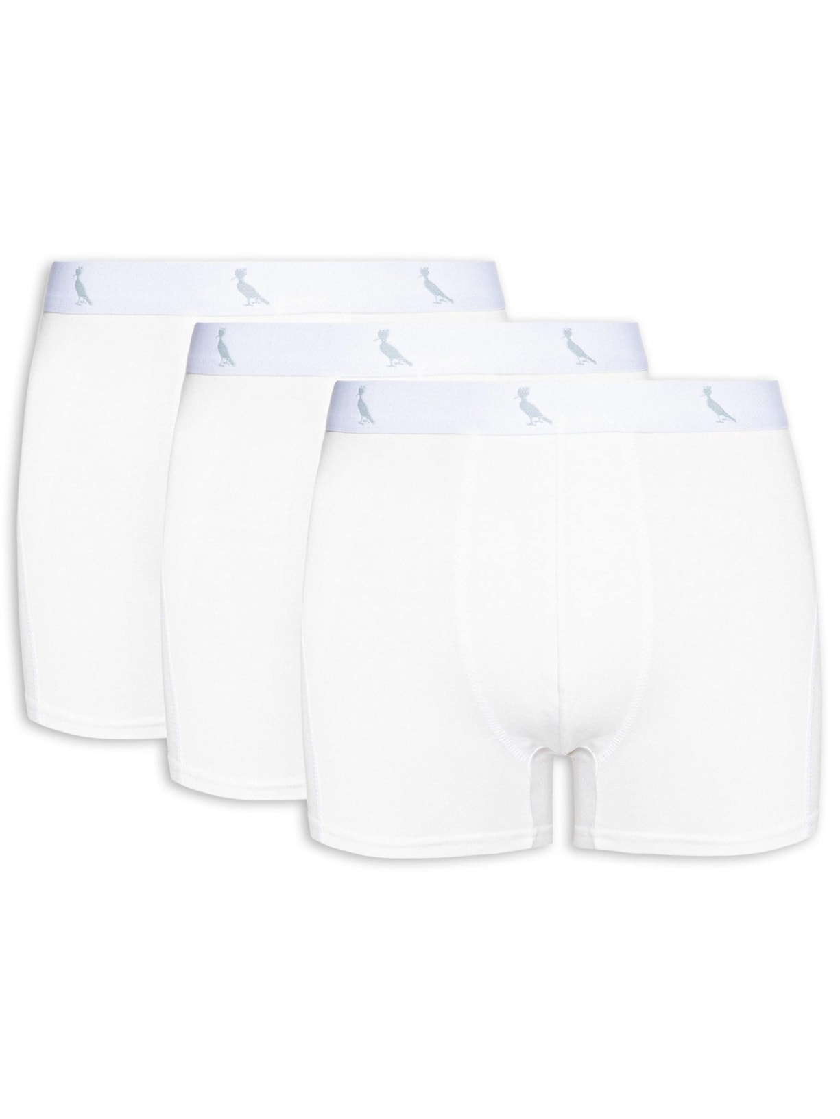 Kit De Cuecas Boxer Monocromático 3 Peças Branco Reserva