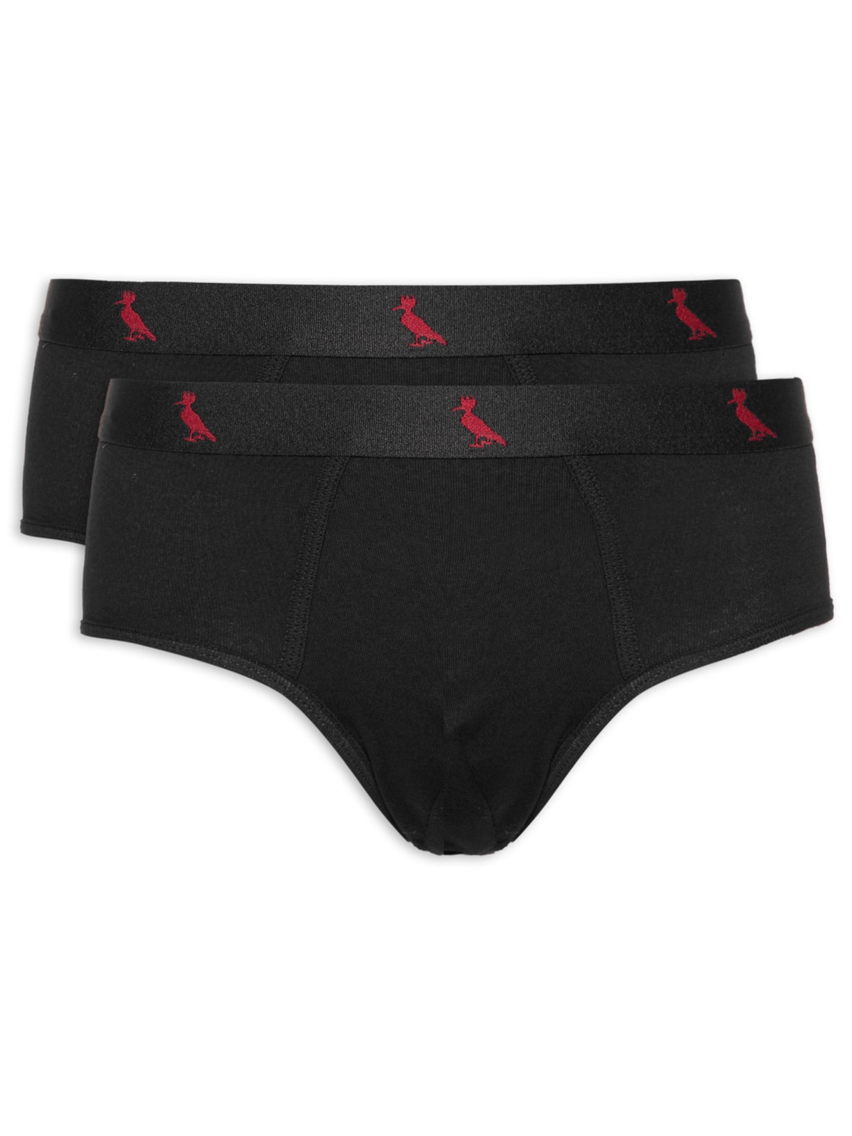 Kit De Cuecas Cont. Básica Algodão 2 Unidades - Preto