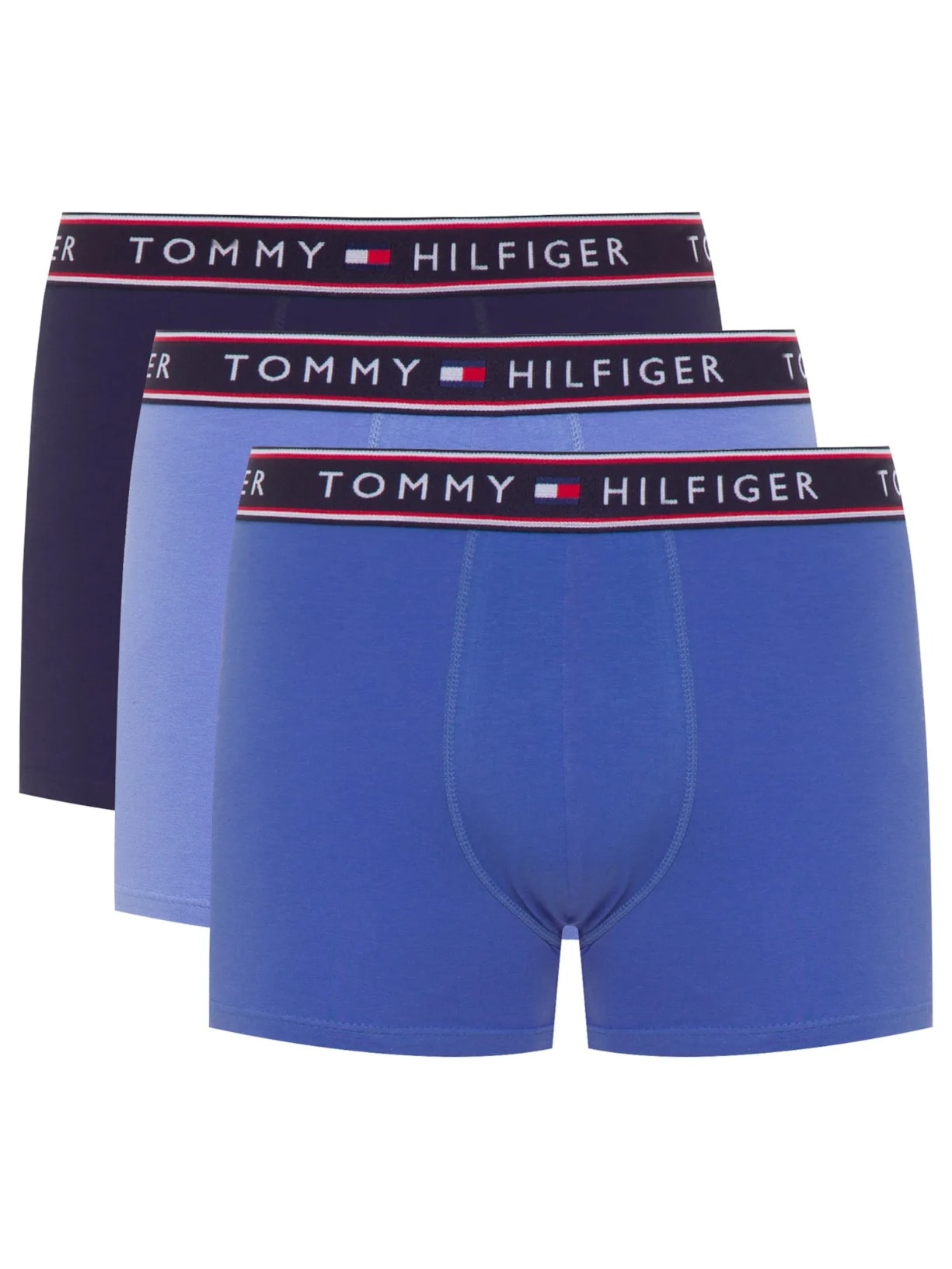  Kit de Cuecas Cotton Stretch Trunk 3 Peças Azul    Tommy Hilfiger