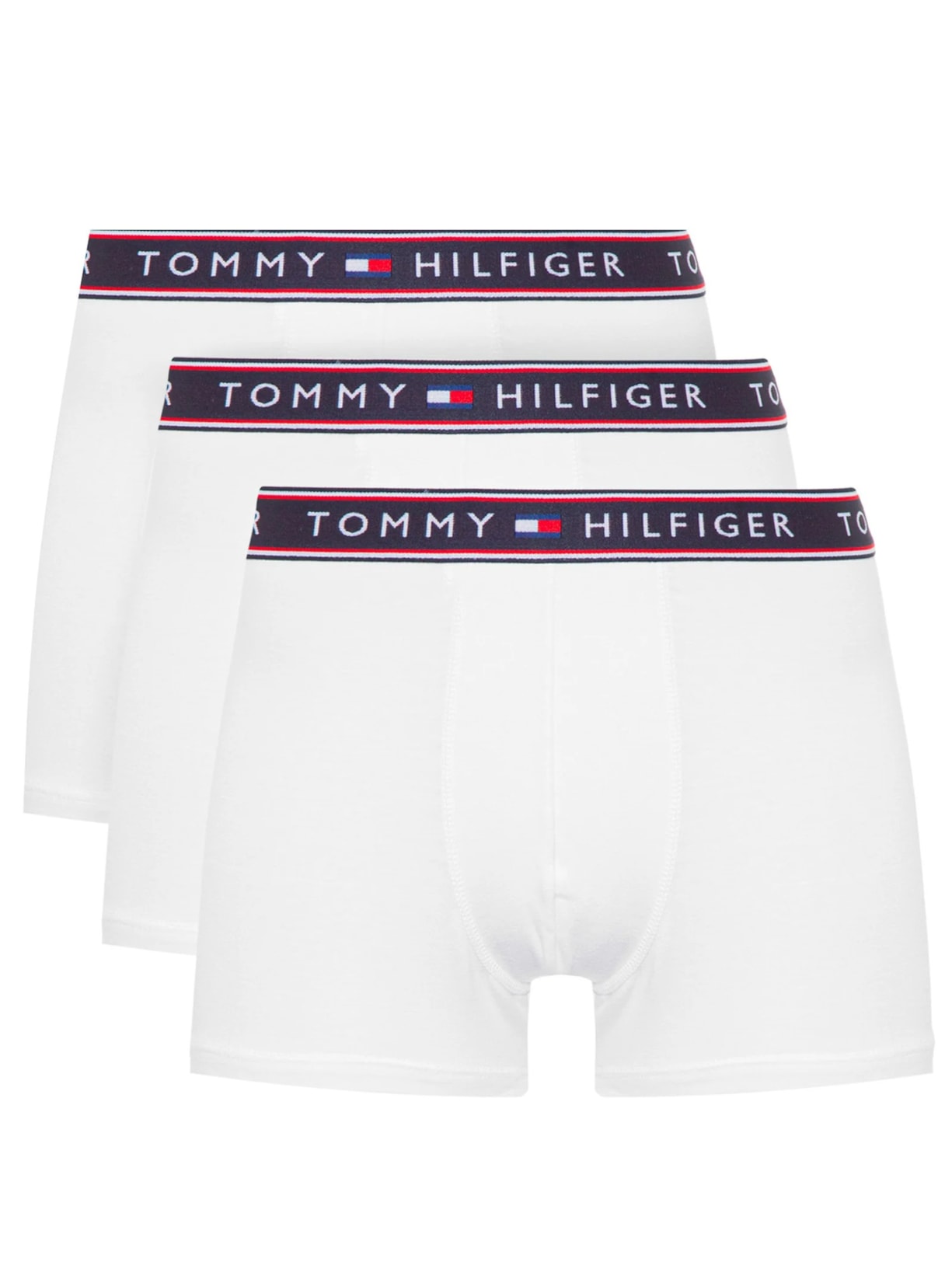  Kit de Cuecas Cotton Stretch Trunk 3 Peças Branco  Tommy Hilfiger