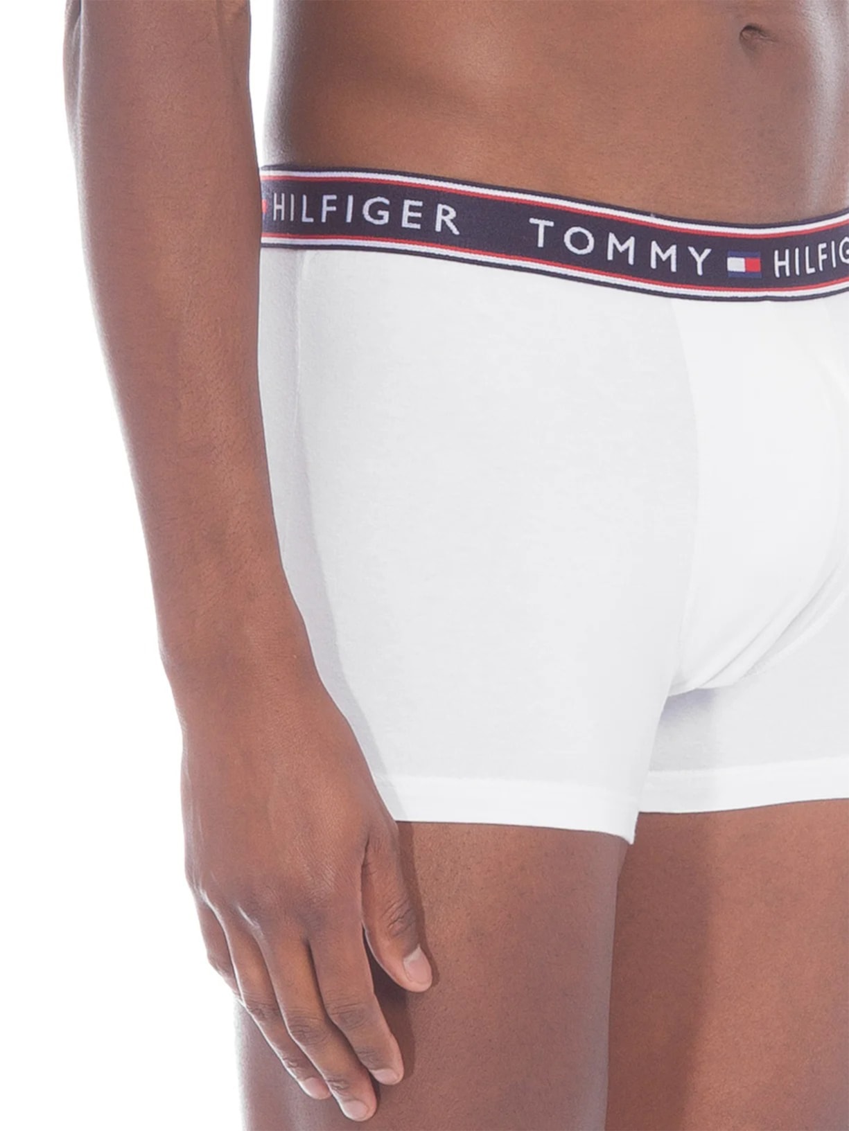  Kit de Cuecas Cotton Stretch Trunk 3 Peças Branco  Tommy Hilfiger