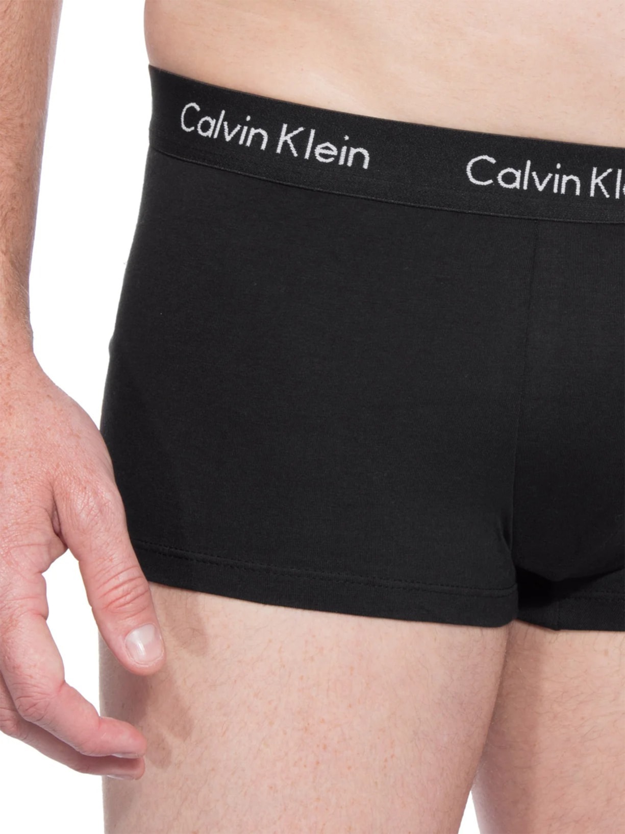 Kit De Cuecas Low Rise Trunk De Cotton Preto Calvin Klein Underwear