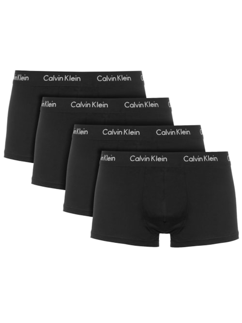 Kit De Cuecas Low Rise Trunk De Cotton - Preto
