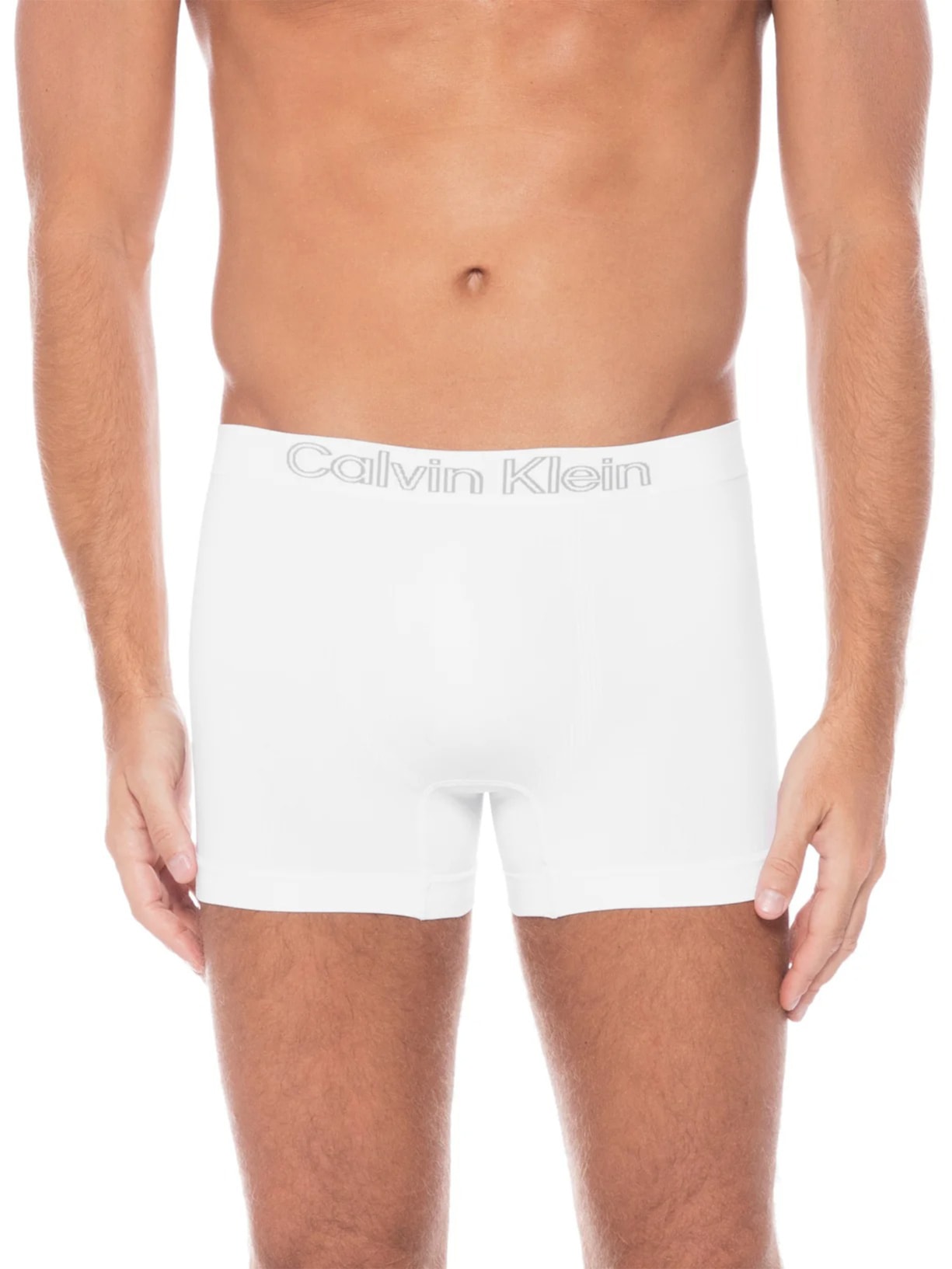 Kit De Cuecas Low Rise Trunk Sem Costura 3 Unidades Branco Calvin Klein Underwear