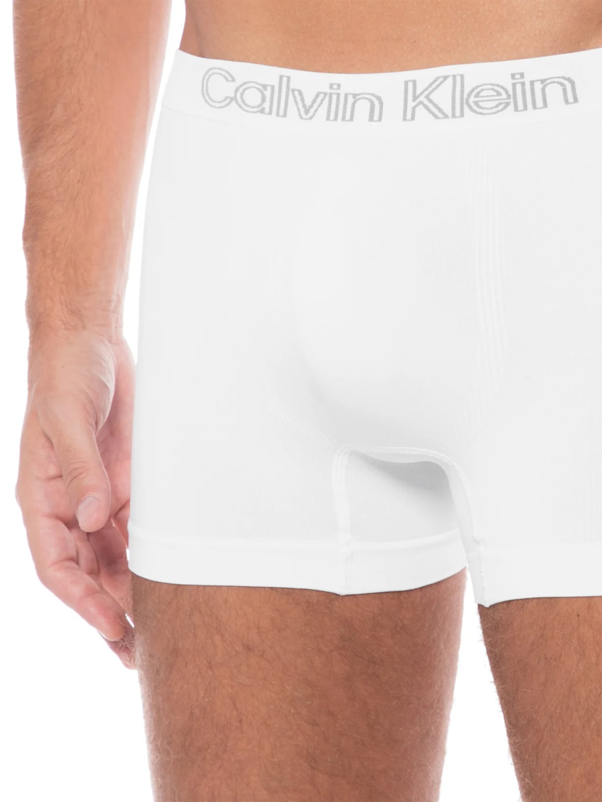 Kit De Cuecas Low Rise Trunk Sem Costura 3 Unidades Branco Calvin Klein Underwear