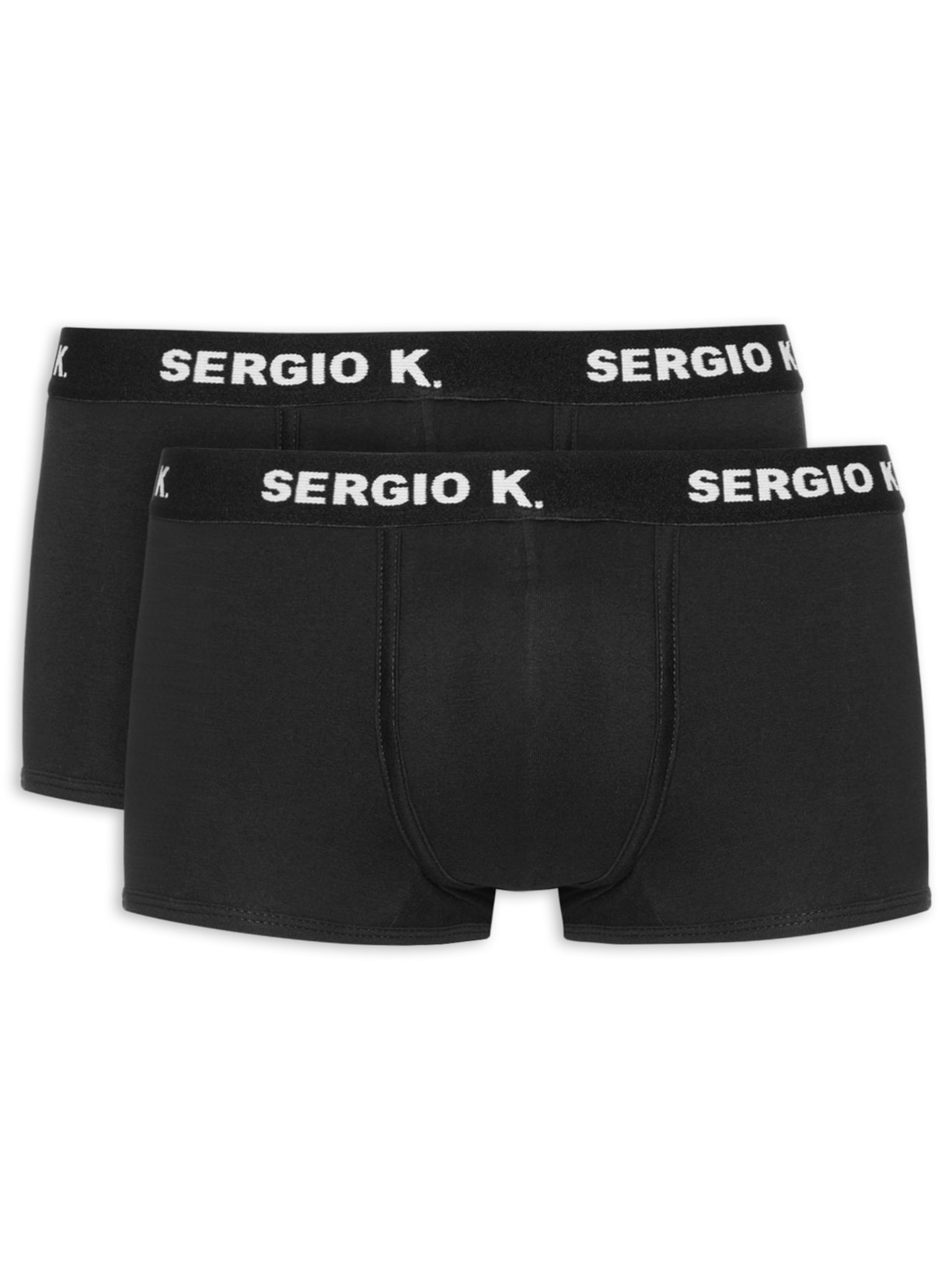 Kit De Cuecas Pack Boxer de Algodão com 2 Peças - Preto