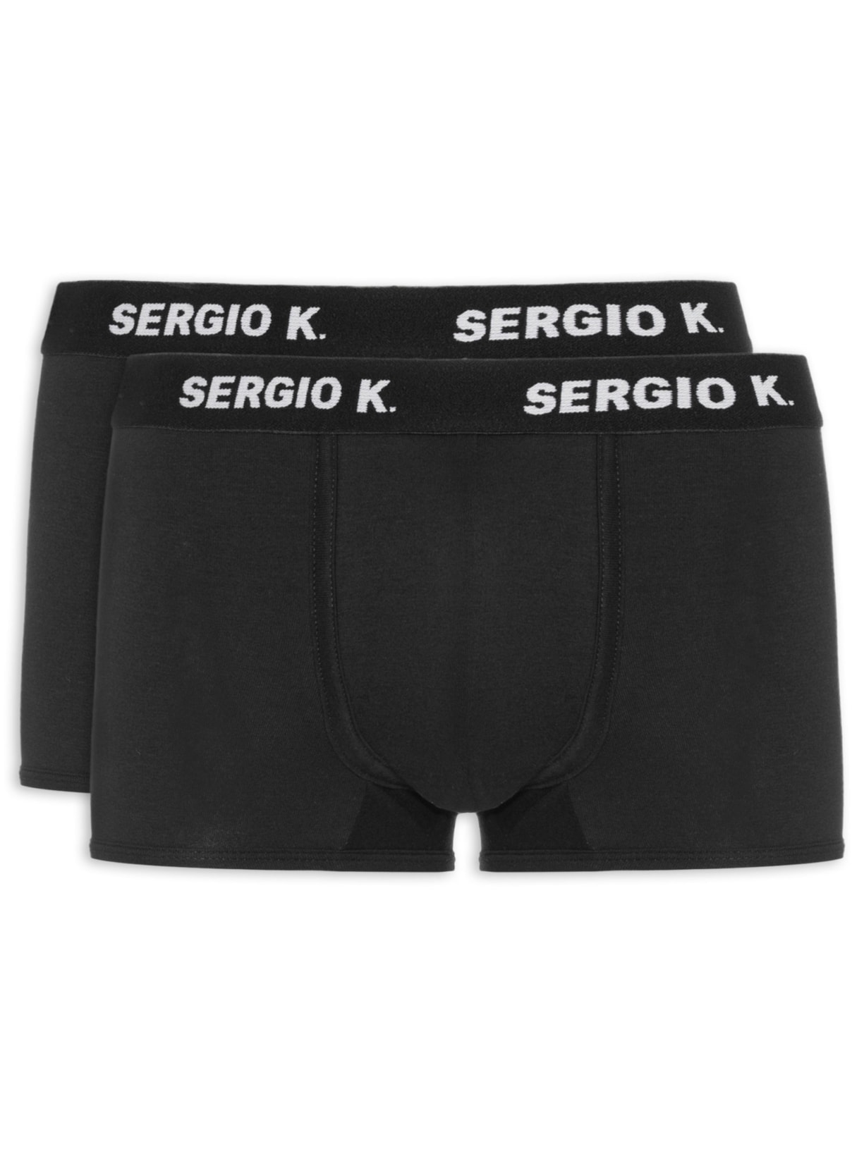 Kit De Cuecas Pack Boxer De Algodão Com 2 Peças Preto Sergio K