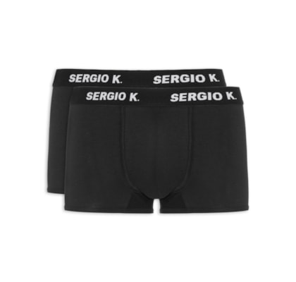 Kit De Cuecas Pack Boxer De Algodão Com 2 Peças - Preto