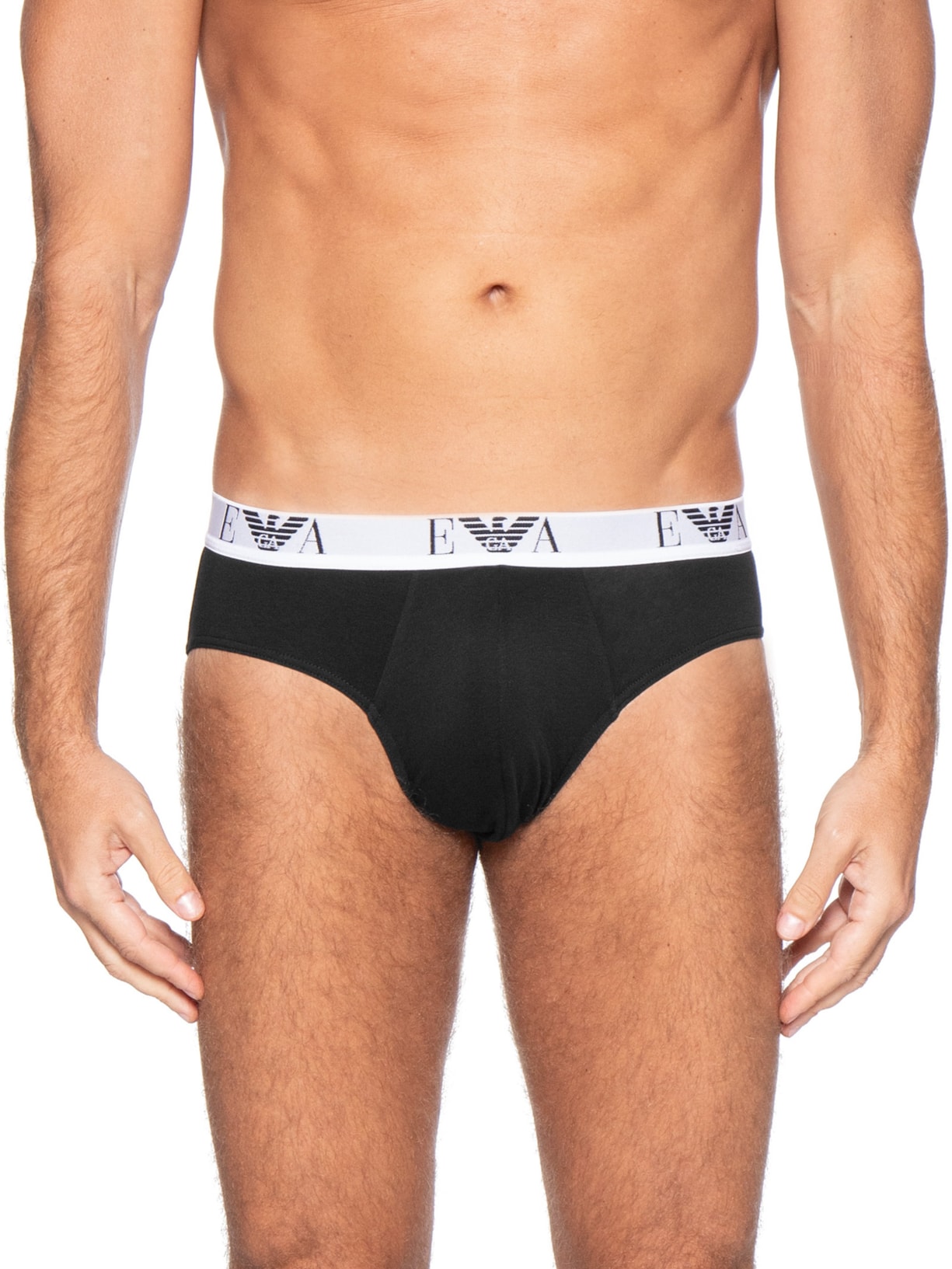 Kit De Cuecas Slip Bottom 3 Peças Cinza Emporio Armani Bodywear