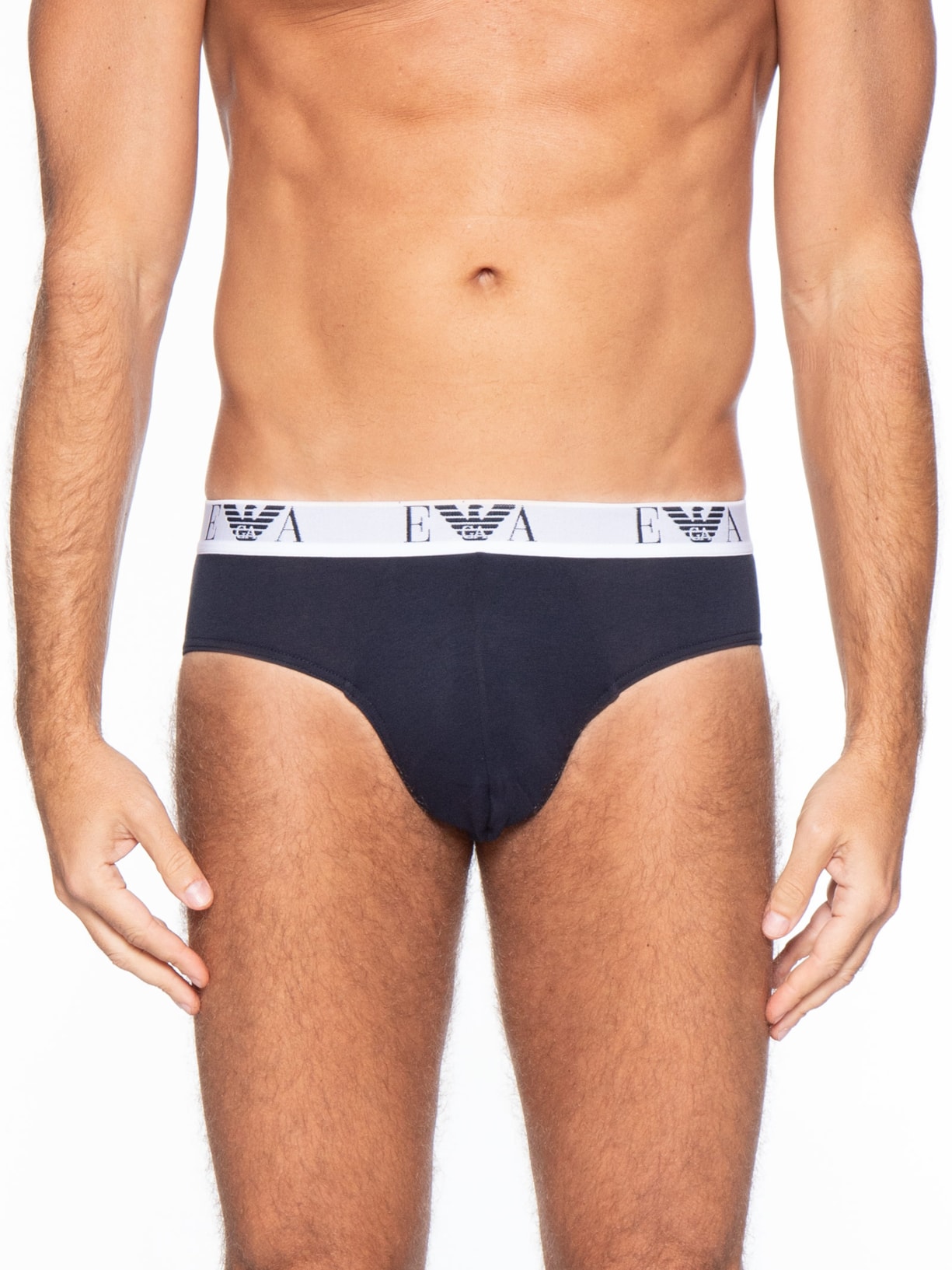 Kit De Cuecas Slip Bottom 3 Peças Cinza Emporio Armani Bodywear