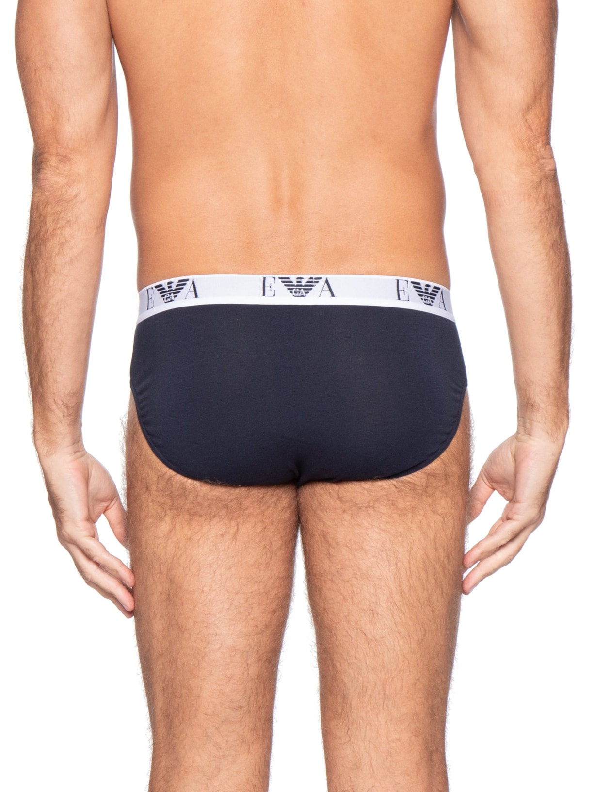 Kit De Cuecas Slip Bottom 3 Peças Cinza Emporio Armani Bodywear