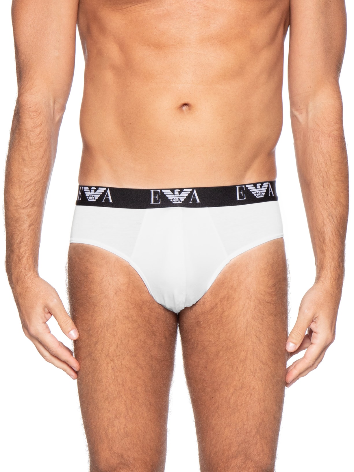 Kit De Cuecas Slip Bottom 3 Peças Cinza Emporio Armani Bodywear