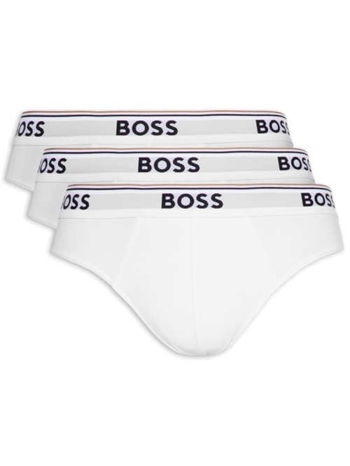 Kit De Cuecas Slip Brief Power 3 Peças - Branco