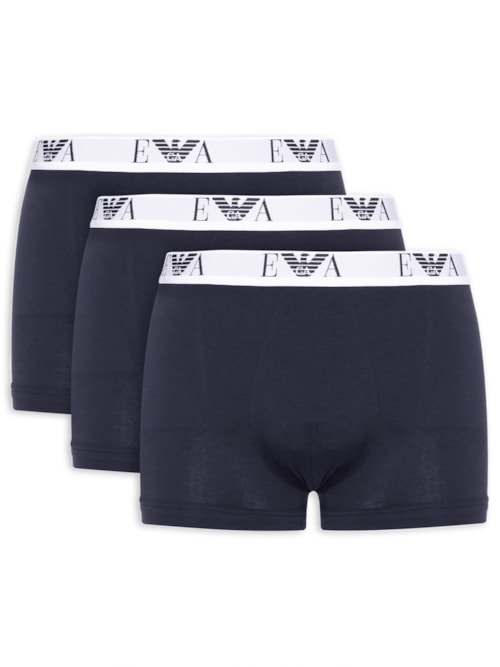 Kit De Cuecas Trunk 3 Peças Parte Bassa - Azul