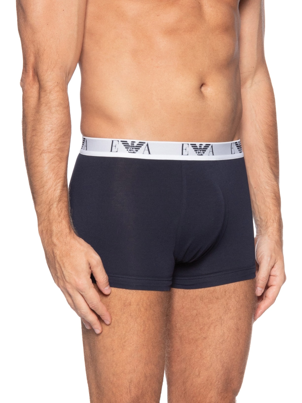 Kit De Cuecas Trunk 3 Peças Parte Bassa Azul Emporio Armani Bodywear