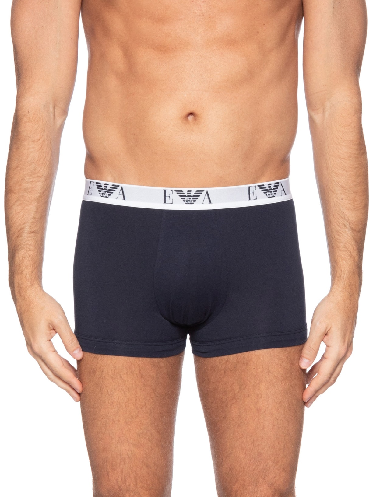 Kit De Cuecas Trunk 3 Peças Parte Bassa Azul Emporio Armani Bodywear