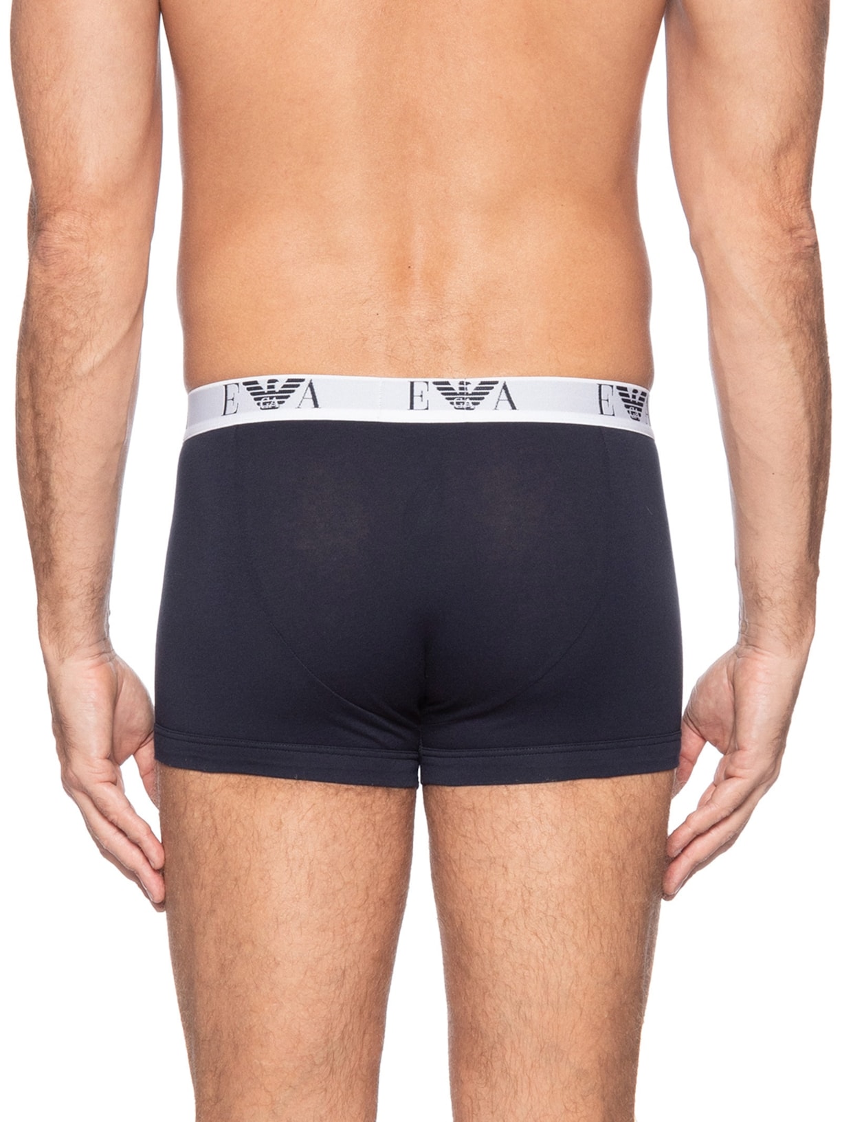 Kit De Cuecas Trunk 3 Peças Parte Bassa Azul Emporio Armani Bodywear