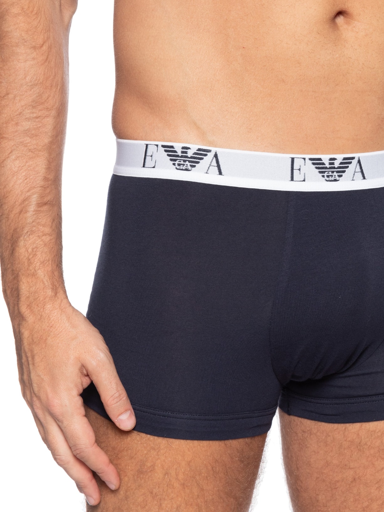 Kit De Cuecas Trunk 3 Peças Parte Bassa Azul Emporio Armani Bodywear