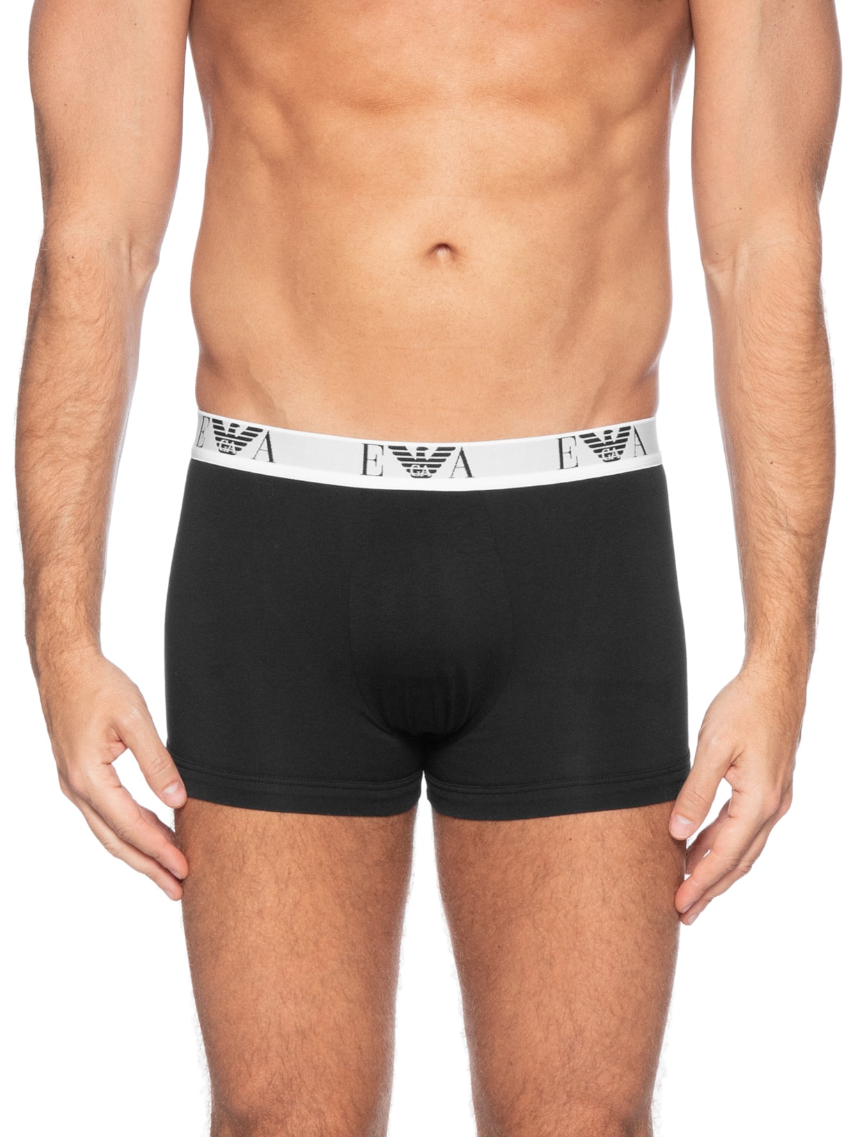 Kit De Cuecas Trunk 3 Peças Preto Emporio Armani Bodywear