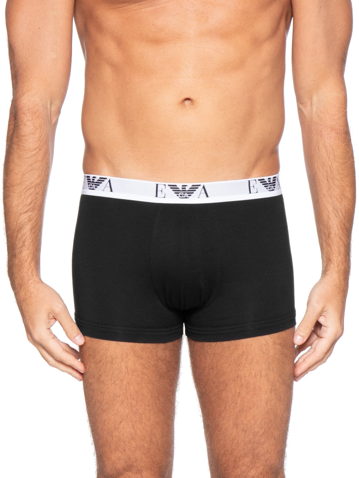Kit De Cuecas Trunk Bottom 3 Peças Cinza Emporio Armani Bodywear