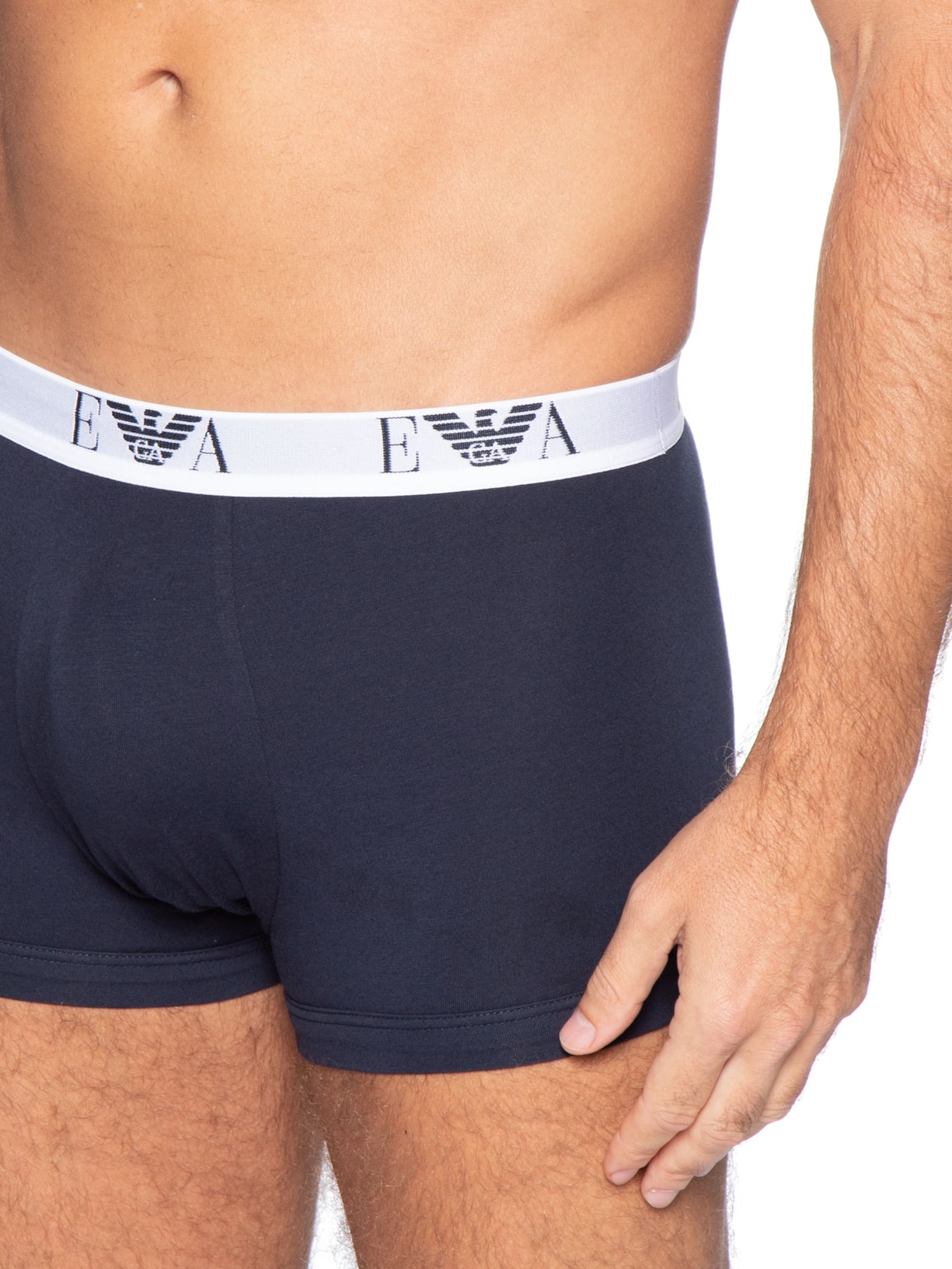 Kit De Cuecas Trunk Bottom 3 Peças Cinza Emporio Armani Bodywear