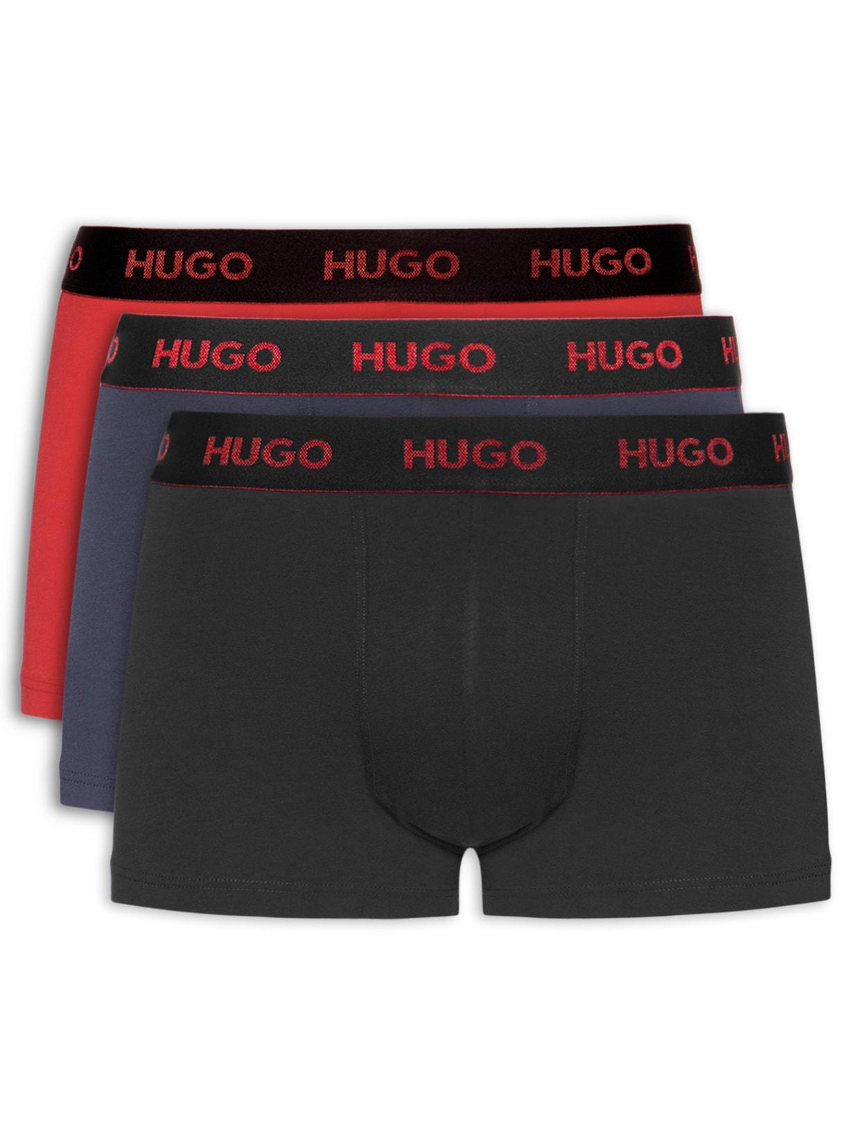 Kit De Cuecas Trunk Triplet Vermelho Hugo