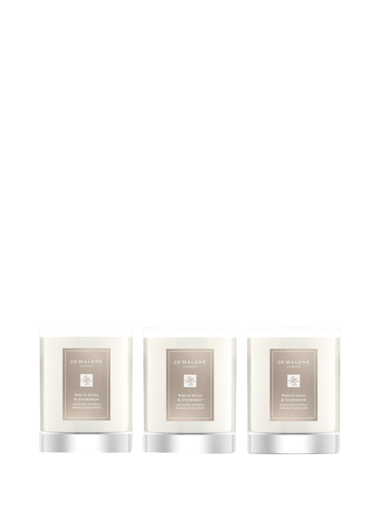 Kit De de Velas Para Viagem White Moss & Snowdrop 3 Unidades