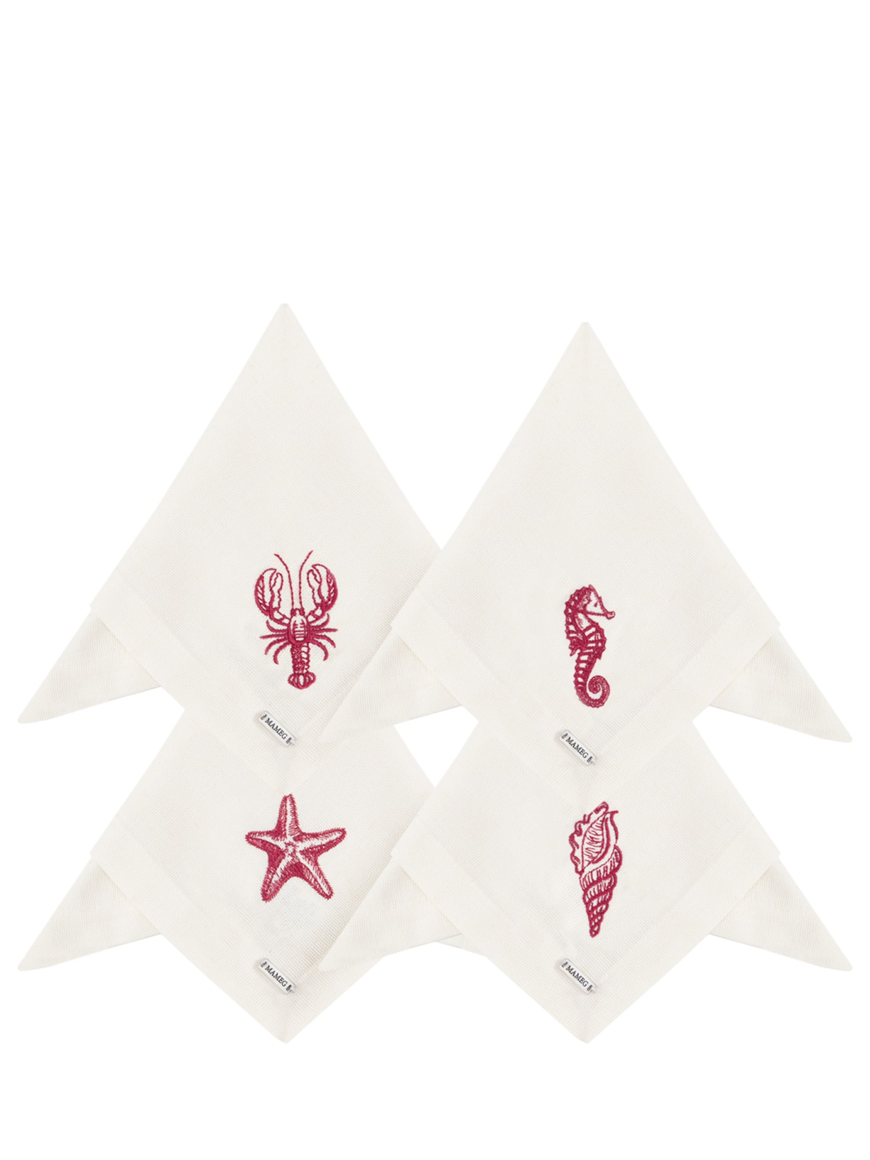 Kit De Guardanapo Al Mare Bordô 4 Peças - Off White