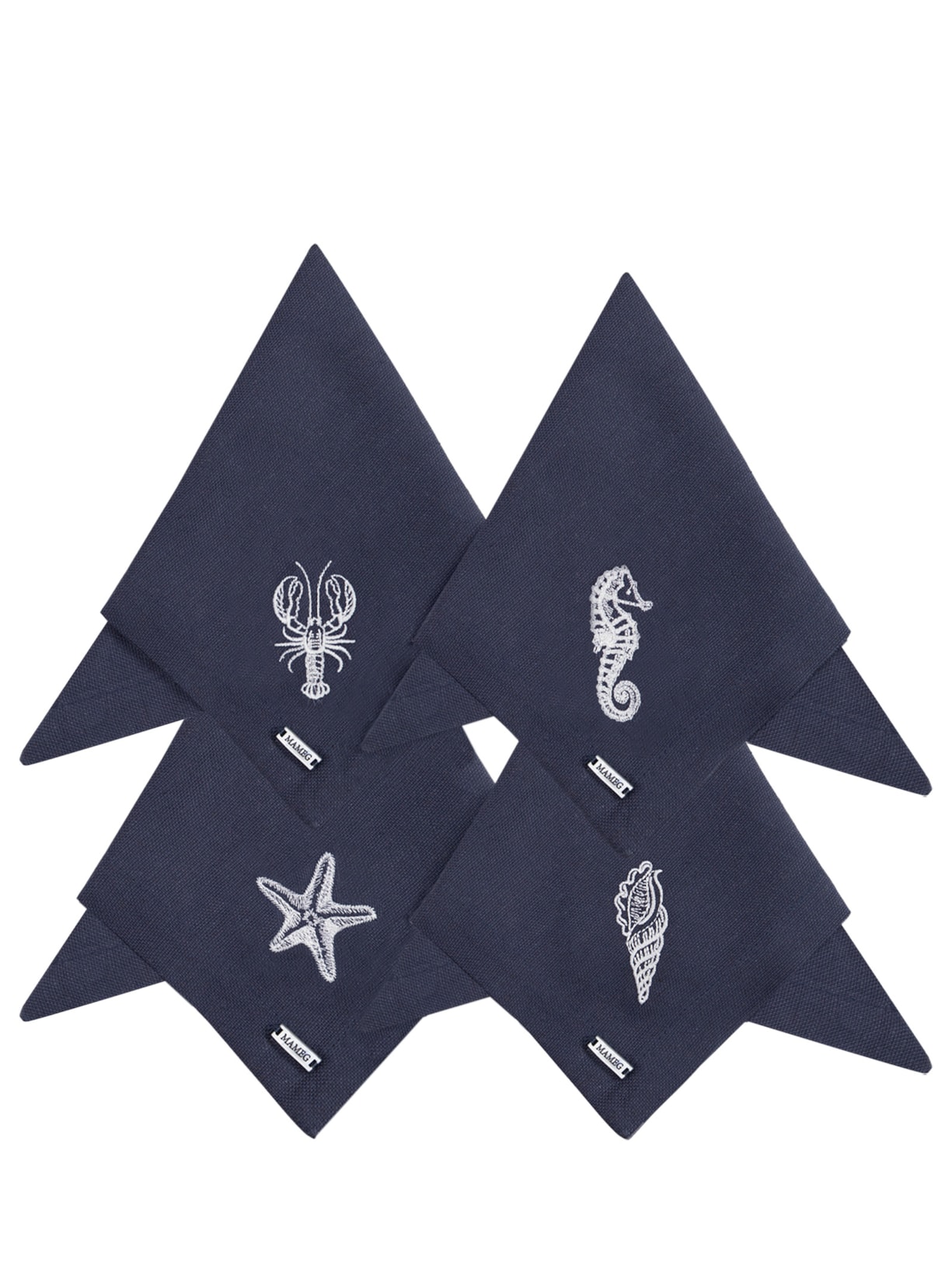 Kit De Guardanapo Al Mare Navy 4 Peças - Azul